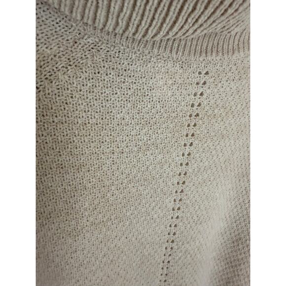 Lauren Conrad Beige Tie Hem Turtleneck Sweater Women’s L Knit Pullover Cozy Fall - Picture 3 of 8
